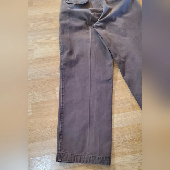 TIMBERLAND Chino FLAT FRONT Cotton Canvas PANTS Mens‎ 34×32 Brown - Picture 6 of 12